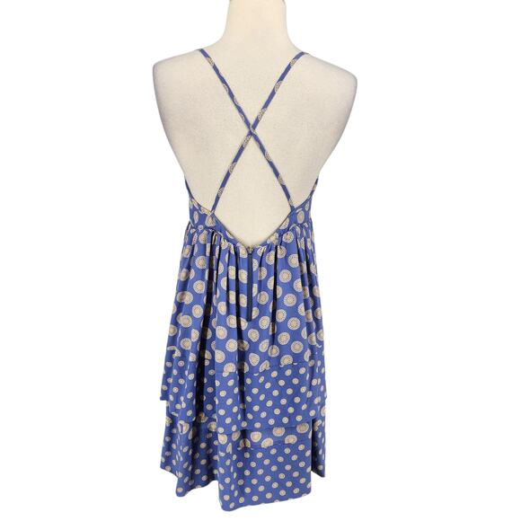 Anthropologie brand The Addison Story Blue Silk Mandala Print Sundress Size Med - Picture 5 of 7